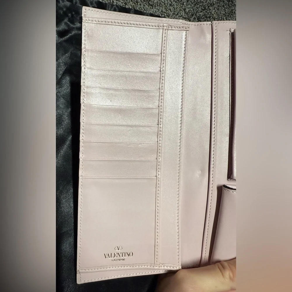 Valentino blush pink rock stud clutch/wristlet